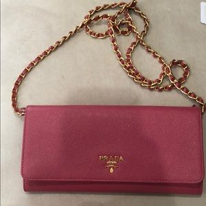 Prada Saffiano Leather Wallet on Chain